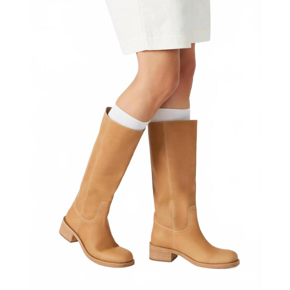 NEW STEVE MADDEN women's riggs wide calf boot in banana leather - Picture 6 of 8